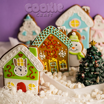 Подарочный пряник "Новогодний домик" - магазин CookieCraft