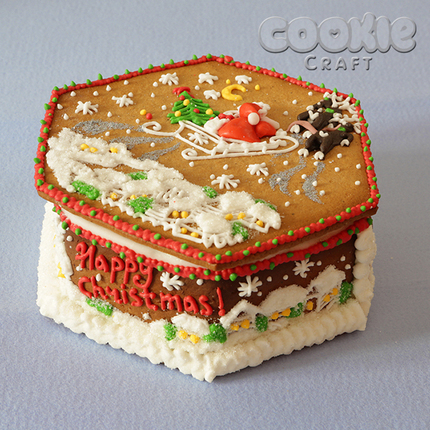 Пряничная шкатулка с новогодними пожеланиями - магазин CookieCraft