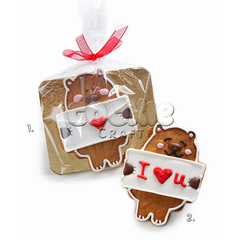Пряник "Мишка с валентинкой" - магазин CookieCraft