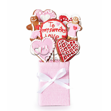 Букет пряников "С днем всех влюбленных" - магазин CookieCraft