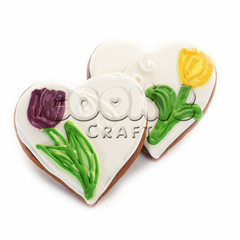 Пряник "Сердце с тюльпанами" - магазин CookieCraft