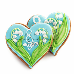 Пряник "Сердце с ландышами" - магазин CookieCraft