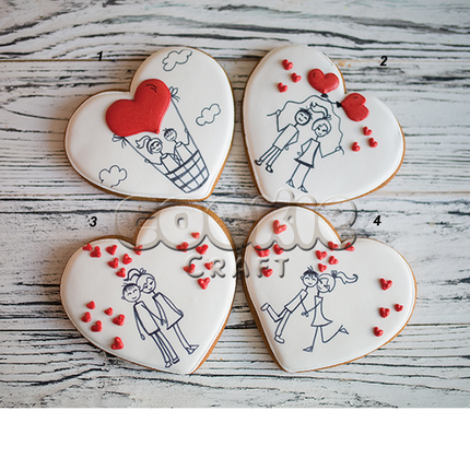 Пряничное сердце "Love story" - магазин CookieCraft