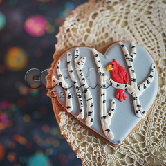 Сердце с птичкой - магазин CookieCraft