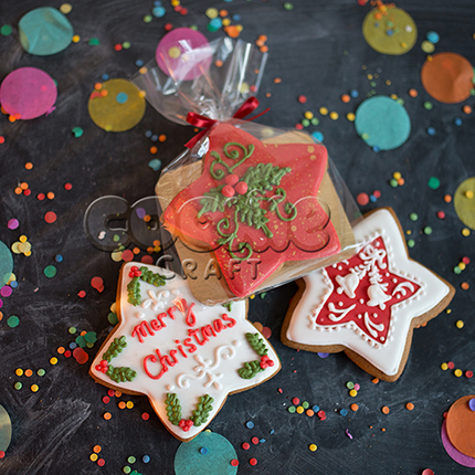 Пряник "Звезда Merry Christmas" - магазин CookieCraft