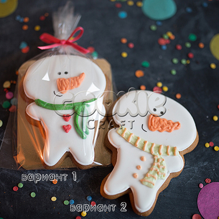 Пряник "Стильный снеговик" - магазин CookieCraft