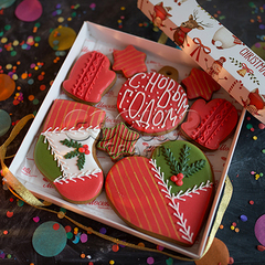 Набор пряников "Красно-бело-зеленый Новый год" - магазин CookieCraft