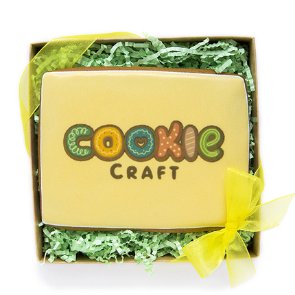 Брендированный пряник в коробке, 13 х 13 см. - магазин CookieCraft
