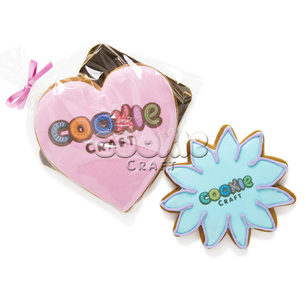 Пряник с логотипом фигурный (сердце/цветок), 12см. - магазин CookieCraft