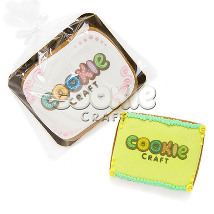 Пряник с логотипом фигурный (сердце/цветок), 12см. - магазин CookieCraft
