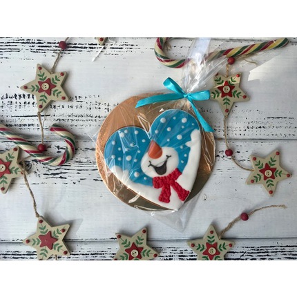 пряник "Большой счастливый  снеговик" - магазин CookieCraft