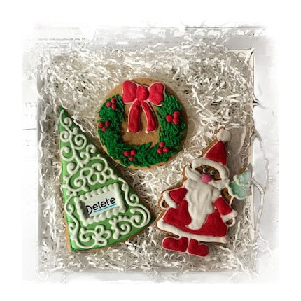 Набор пряников "Санта и его друзья" с логотипом - магазин CookieCraft