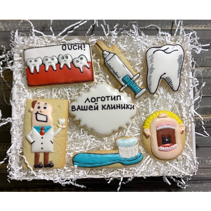 Набор печенья "Пора к стоматологу" - магазин CookieCraft