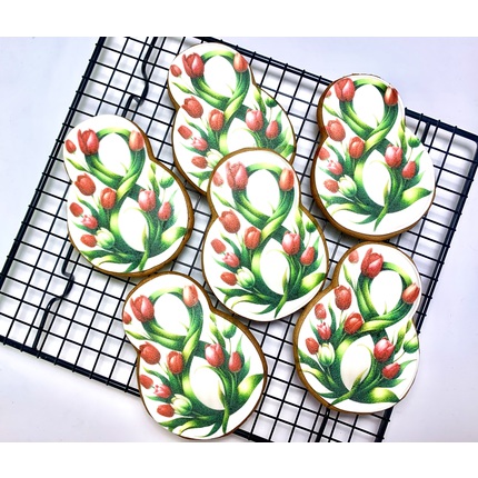 Пряник печатный с 8 марта 9 см - магазин CookieCraft