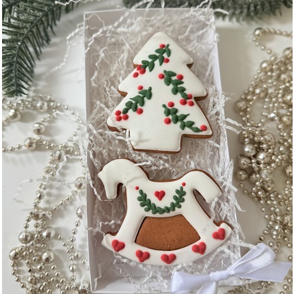 Набор имбирных пряников "Лошадка и елочка" - магазин CookieCraft
