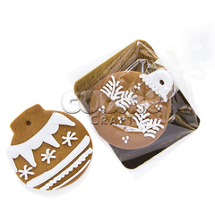 Пряник "Снежный ёлочный шар " - магазин CookieCraft