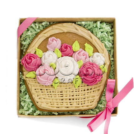 Подарочный пряник «Весна в корзине» - магазин CookieCraft