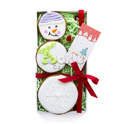 Набор пряников "Румяный снеговик " - магазин CookieCraft