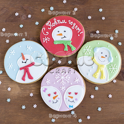 Пряник "Романтичный снеговик" - магазин CookieCraft