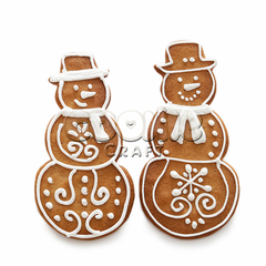 Пряник "Снеговик контурный" - магазин CookieCraft