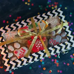 Коробка для пряников и печенья с окном, принт “Зигзаг” - магазин CookieCraft